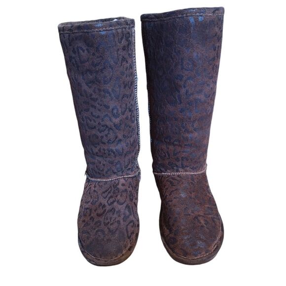 Bearpaw Brown Leopard Print Boots Size 7 - Picture 6 of 7